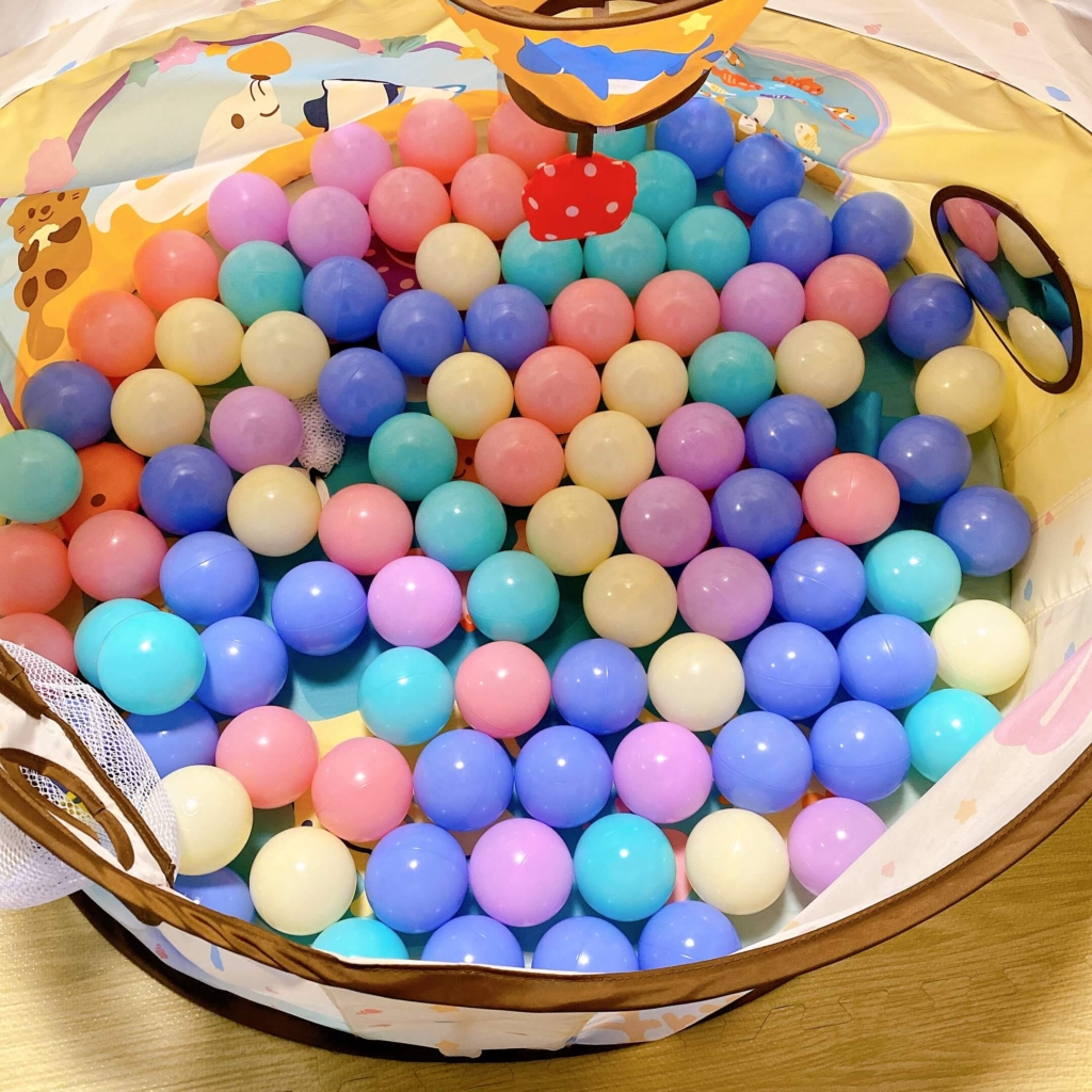 RiZKiZ カラーボール パステル 6色 100個入り 直径7cm やわらかポリエチレン製 (プール ボールハウス キッズプレイサークル用